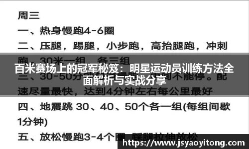 百米赛场上的冠军秘笈：明星运动员训练方法全面解析与实战分享